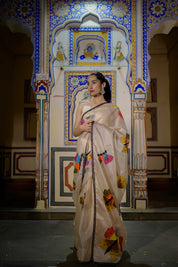 Titli Off White Organza Saree - House of Baisa