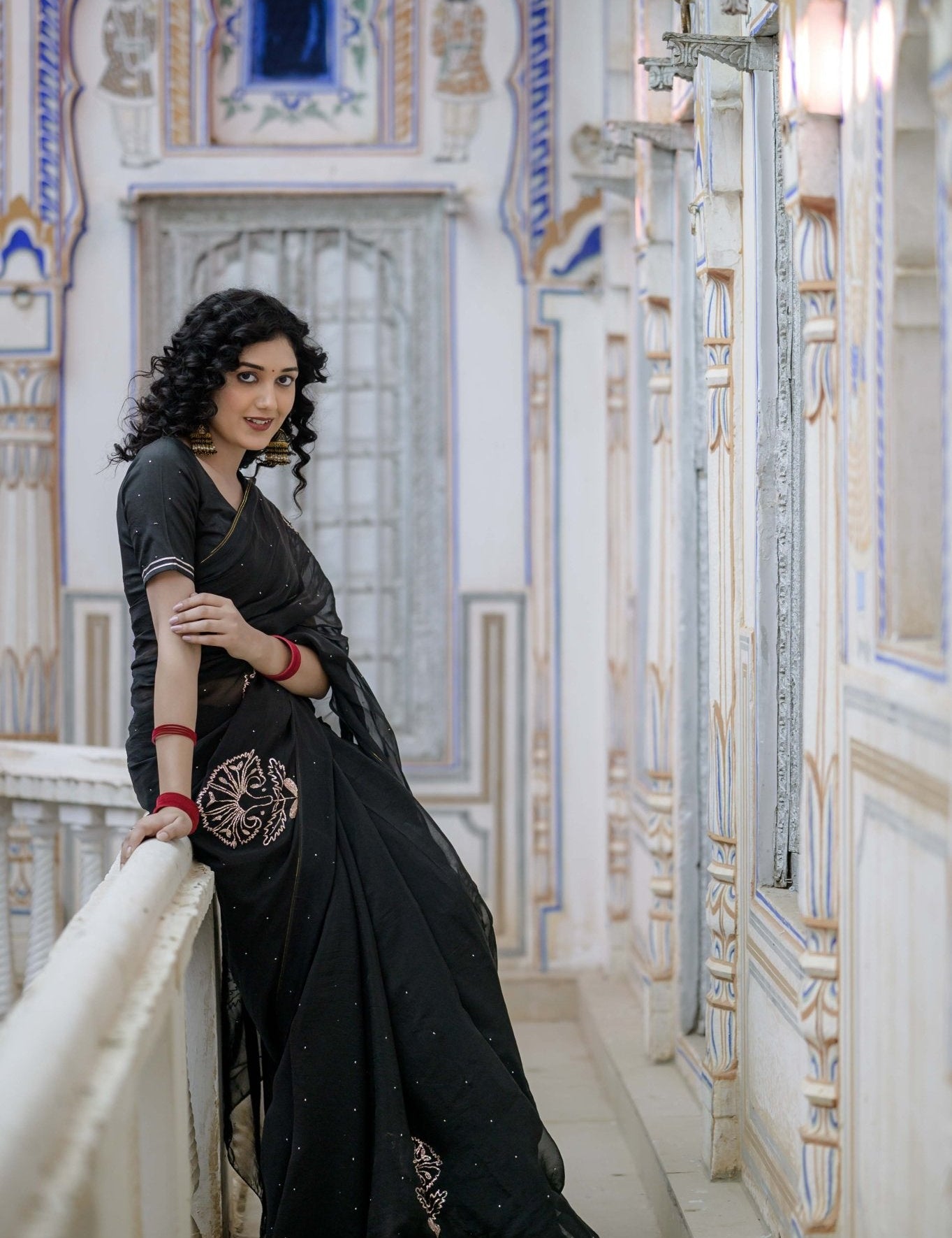 Yuvrani Black Buta Saree - House of Baisa