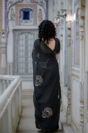 Yuvrani Black Buta Saree - House of Baisa
