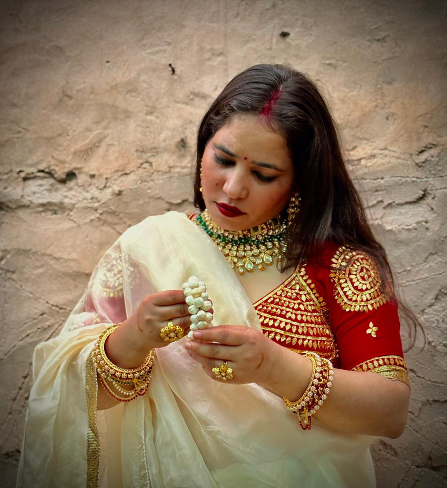Yuvrani Laal Aangi Blouse - House of Baisa